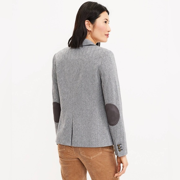 LOFT Petite Herringbone Knit Blazer Size 4P NWOT - Picture 3 of 7